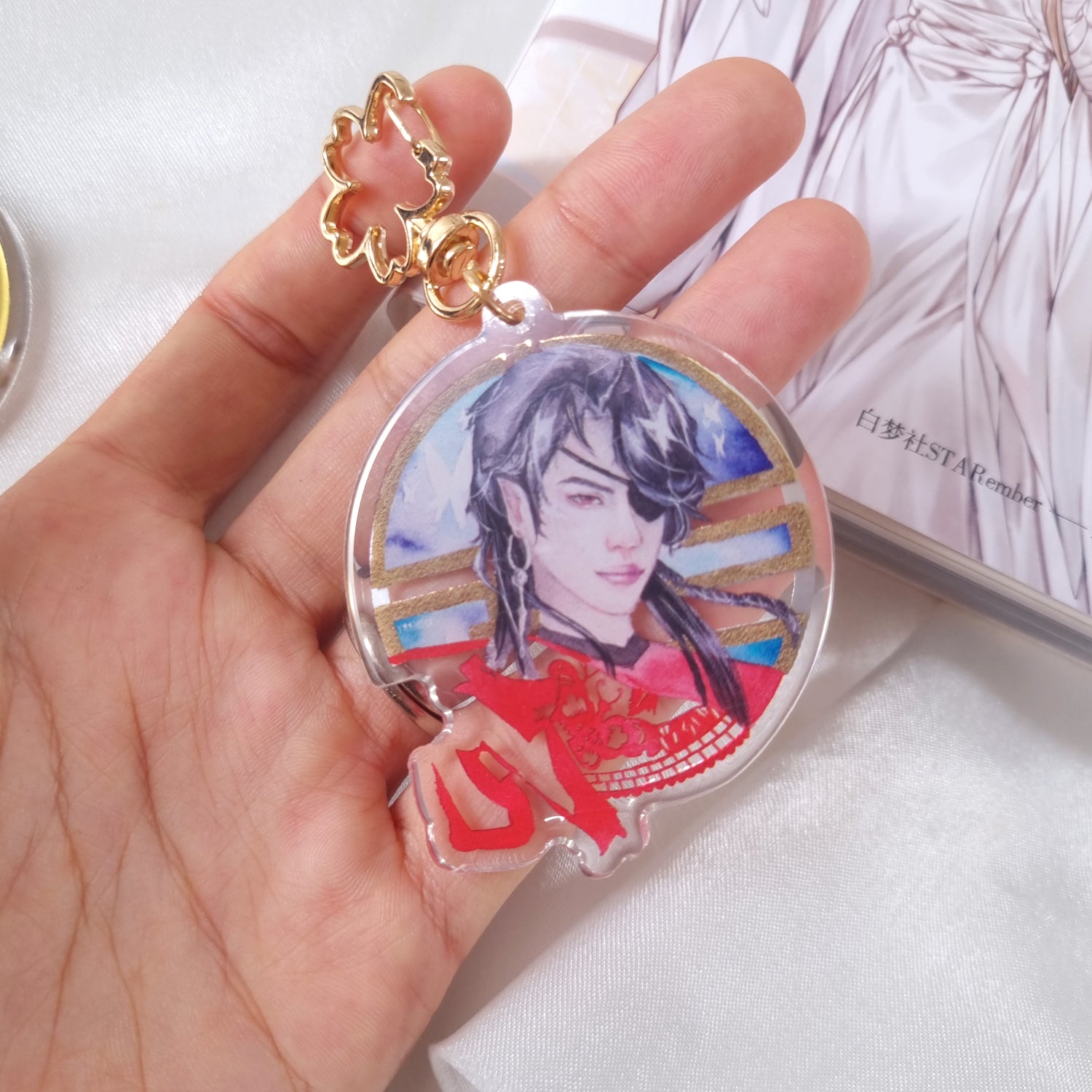 Heaven Official's Blessing TGCF 天官赐福 Hua Cheng x Xie Lian Gold Foil Embossed Acrylic Keychains