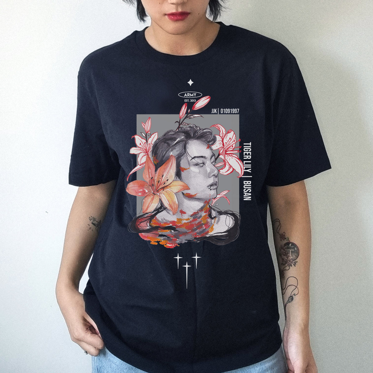tiger lily t shirt BTS Birth Flowers Series: Jungkook Tiger Lily Tee