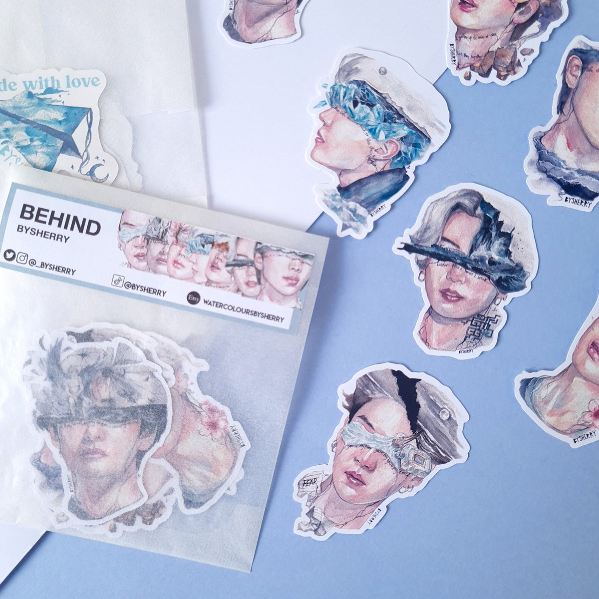 BTS Stickers Glossy & Matte Waterproof 24pcs Cut Already