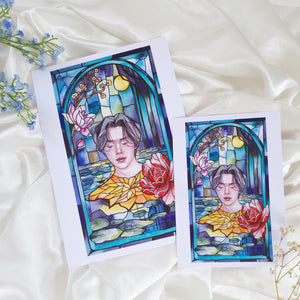 BTS Suga Stained Window Art Print - A5/A4