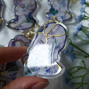 STRAY KIDS "BARE" Porcelain Kintsugi Gold Foil Embossed Acrylic Keychains