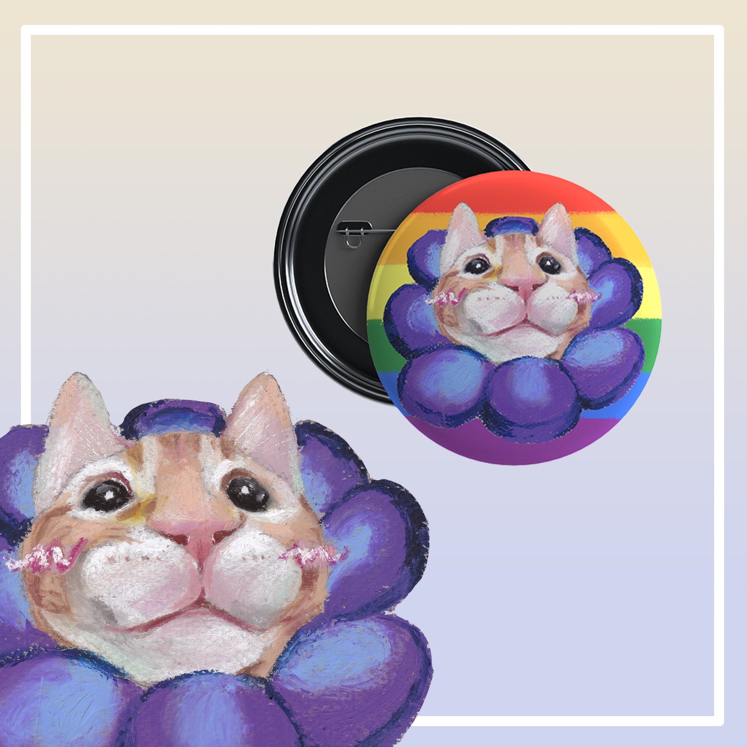 🏳️‍🌈 PRIDE Cats in Hats 🏳️‍🌈 38mm Button Badges