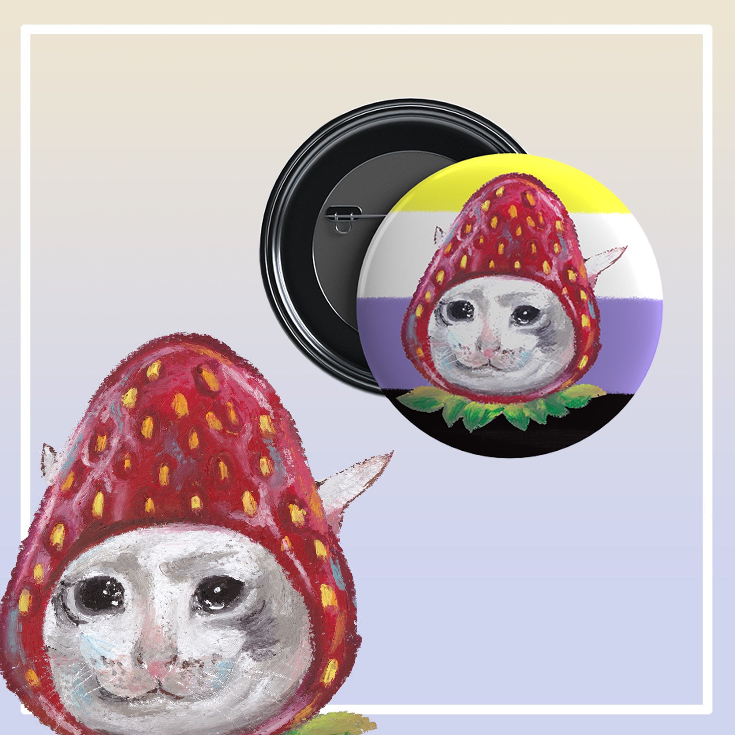 🏳️‍🌈 PRIDE Cats in Hats 🏳️‍🌈 38mm Button Badges