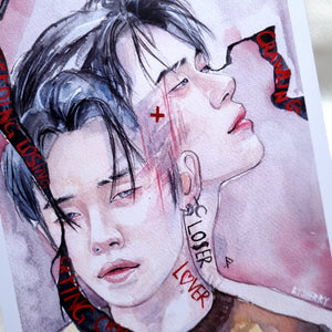 TXT Yeonjun LO$ER = LOVER Watercolor Art Print - A5/A6