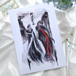 The Untamed 陈情令 MDZS Subtle WangXian "Never Forget" Watercolor Art Print - A4/A5