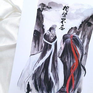 The Untamed 陈情令 MDZS Subtle WangXian "Never Forget" Watercolor Art Print - A4/A5