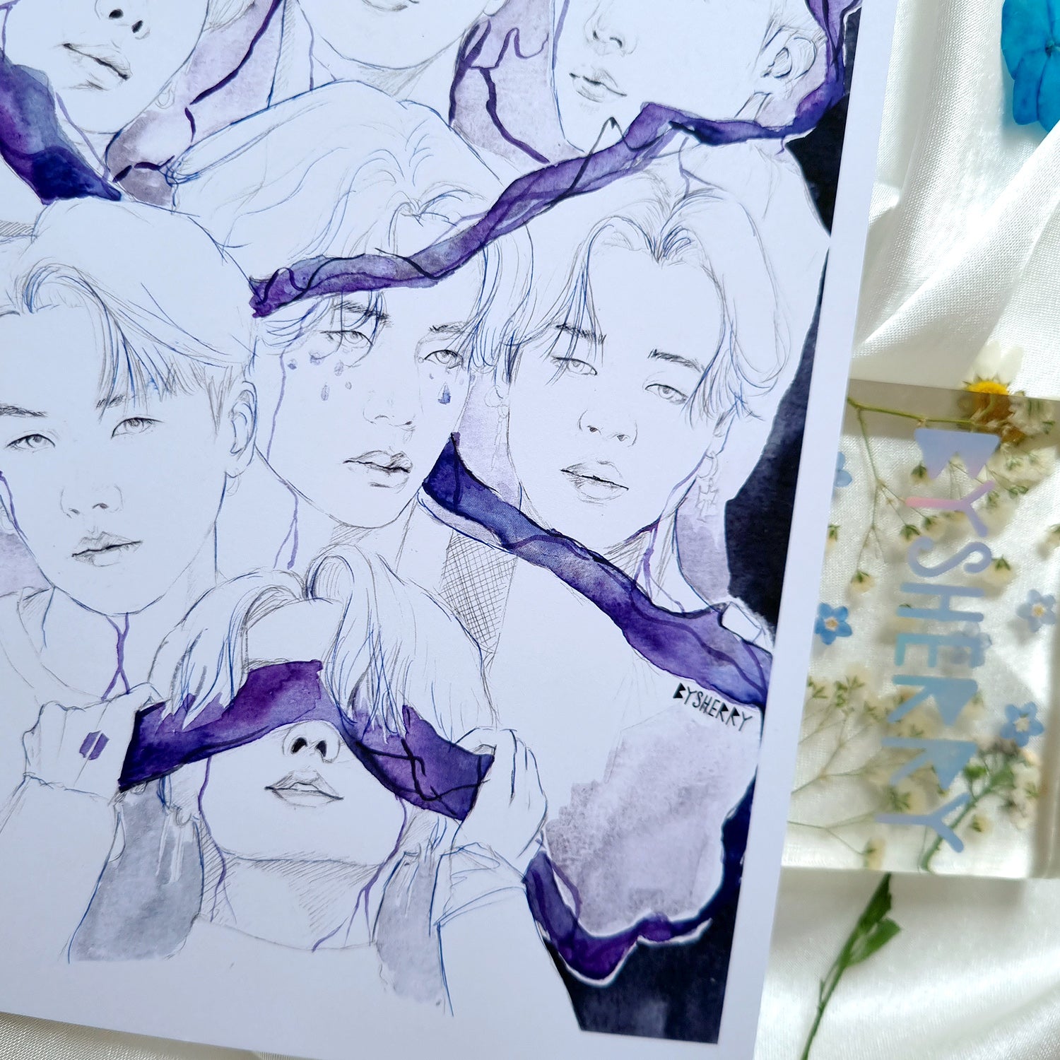 BTS 8th Anniversary Aesthetic Art Print - A5
