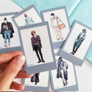 BTS Airport Fashion Photocard-style art prints - Set of 7