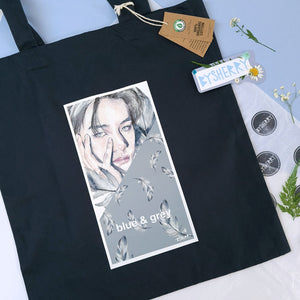 BTS Blue & Grey Organic Cotton Tote Bag